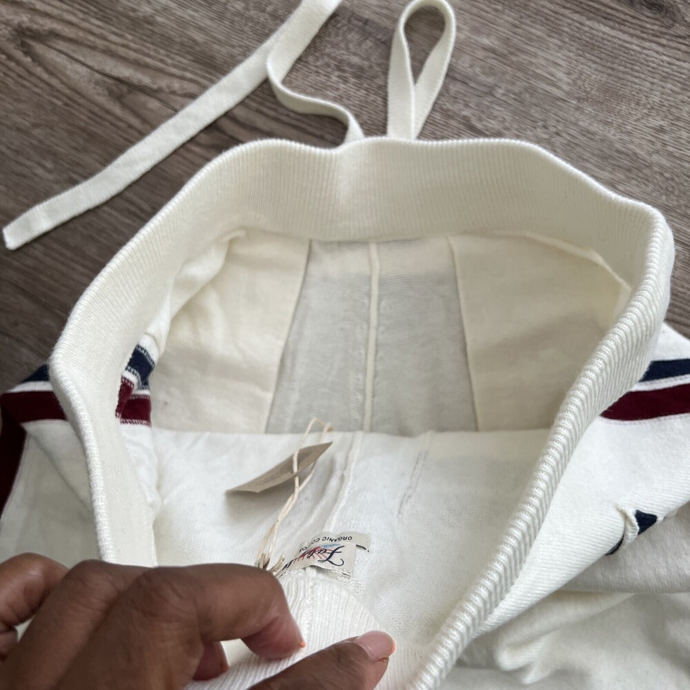 Faherty Sconset Jogger‎ Womens Small Ivory Stripe Cashmere Blend NWT - Picture 14 of 16